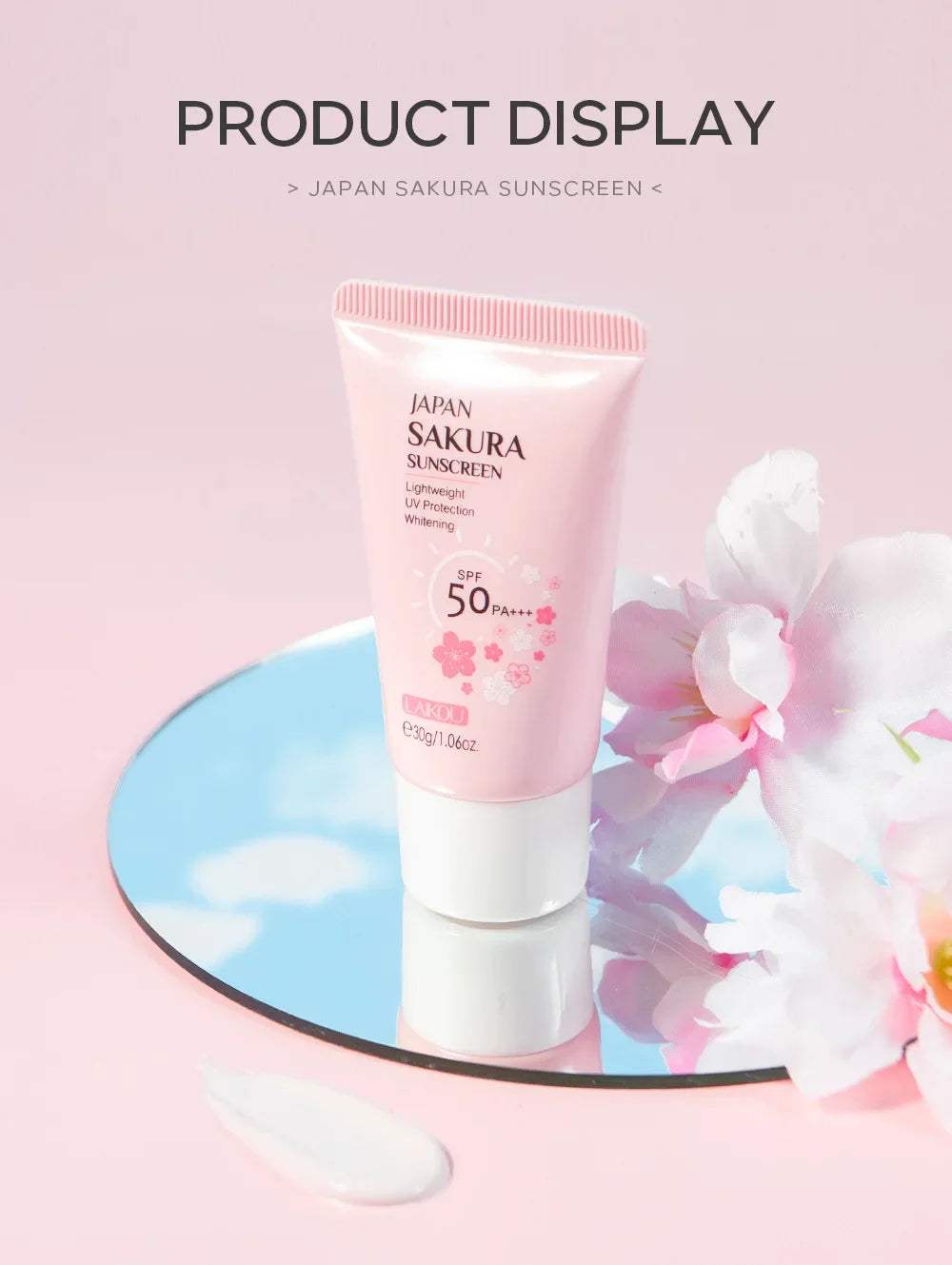 LAIKOU Sakura Korean Sun Shield SPF50+ Cream