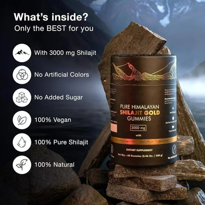 Himalayan Gold Shilajit Gummies- Effortless, Smooth, steady energy