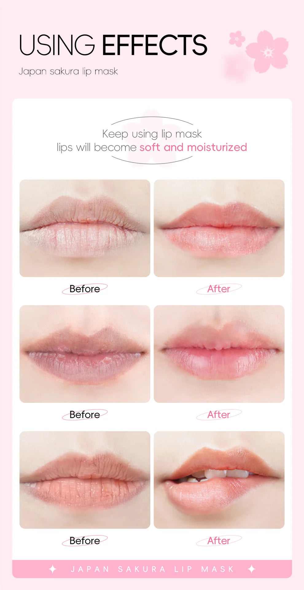 Japan Sakura Lip Repair Mask – Hydrate & Plump Overnight