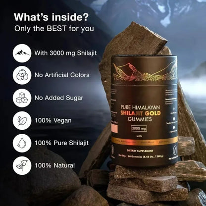 Himalayan Gold Shilajit Gummies- Effortless, Smooth, steady energy