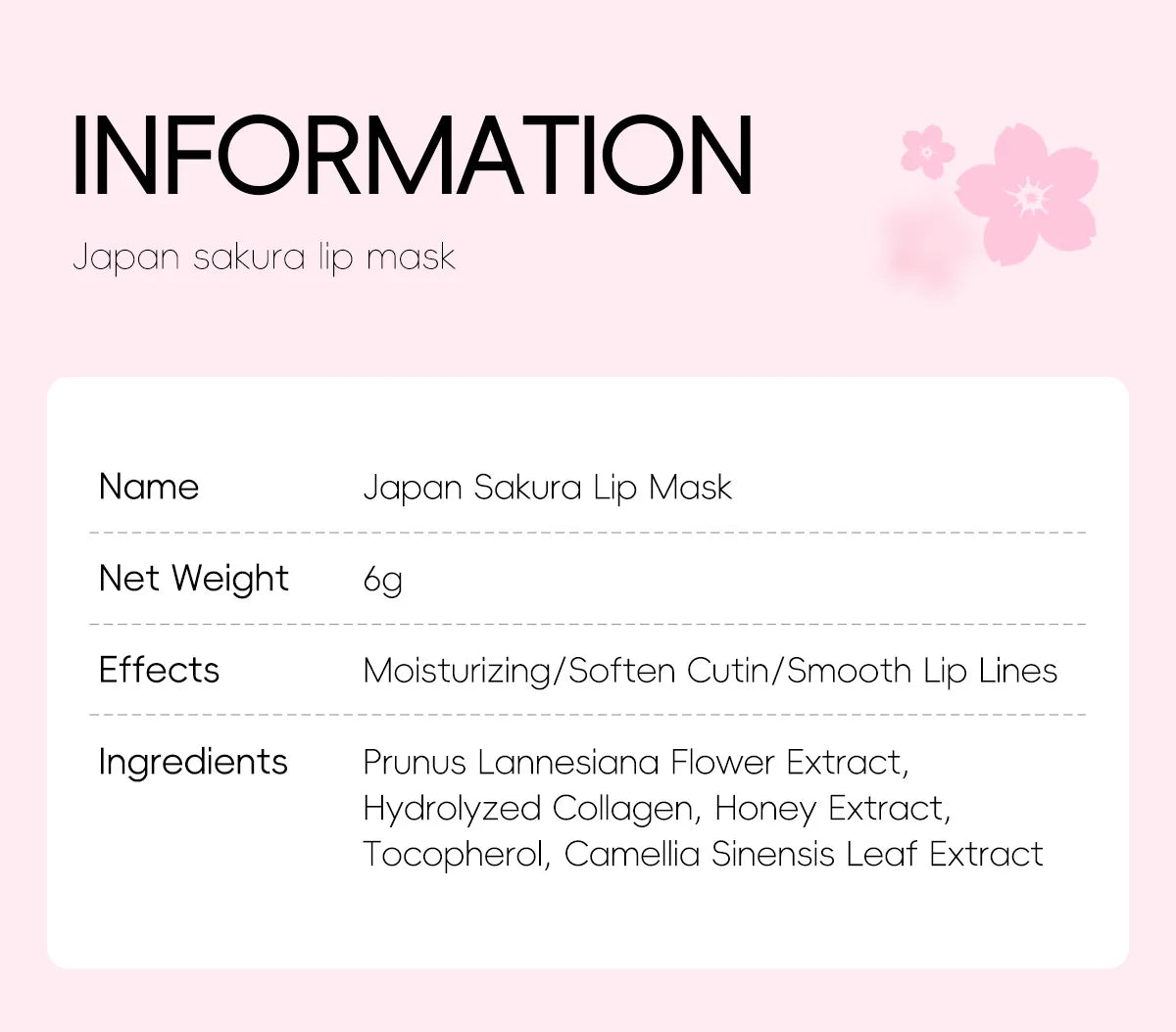 Japan Sakura Lip Repair Mask – Hydrate & Plump Overnight